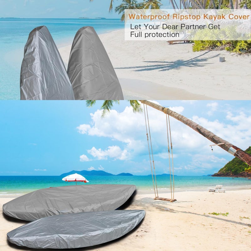 MAYMII (2.6m-6m / 7.8-18ft) Durable Kayak Canoe Storage Cockpit Dust Cover- Waterproof UV Sunblock Shield Protector for 7 Sizes Range Fishing Boat/Kayak/Canoe/Paddle Board - Image 5